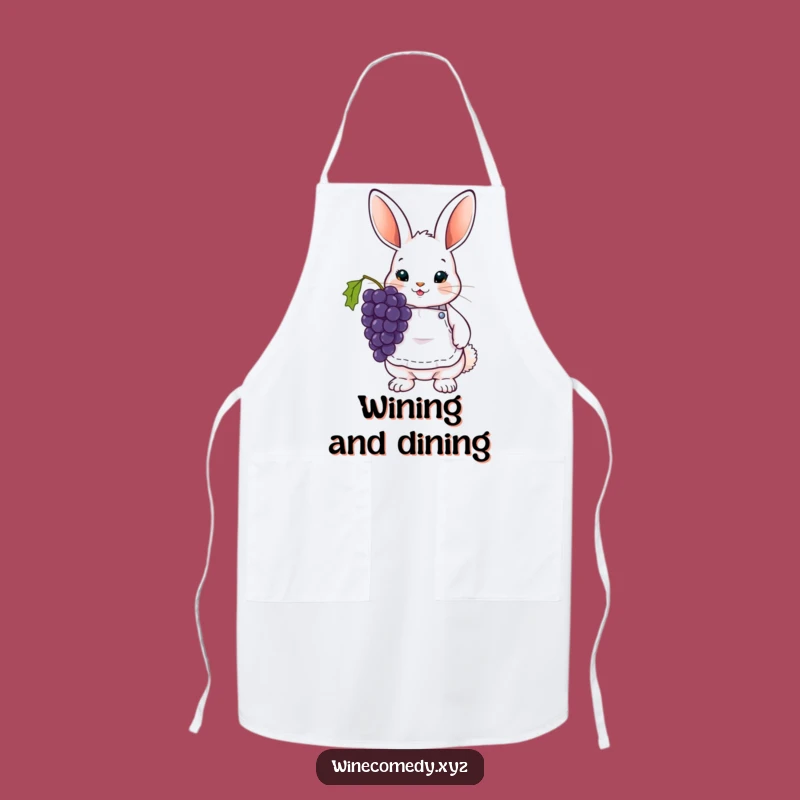 Funny Bunny Wine Apron - Cute Grape Kitchen Fun Gift