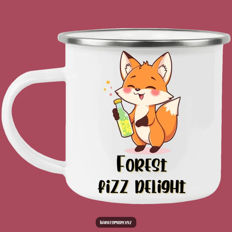 Funny Fox Sparkle Camping Mug - Cheerful Outdoor Adventure Gift