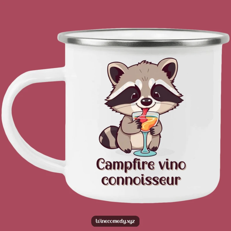 Funny Raccoon Campfire Mug - Durable Enamel Cup for Outdoor Giggles