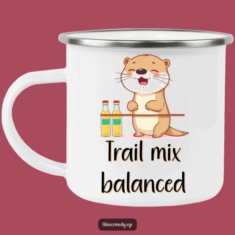 Funny Otter Campfire Mug - Durable Enamel Cup for Outdoor Adventures