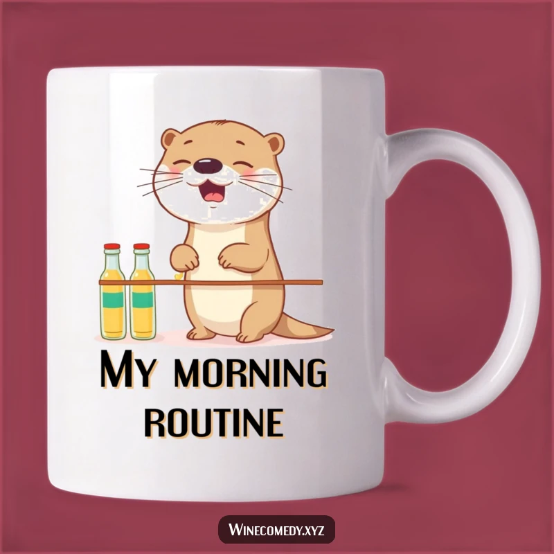 Funny Otter Balance Mug - Adorable Cartoon Art for a Playful Gift