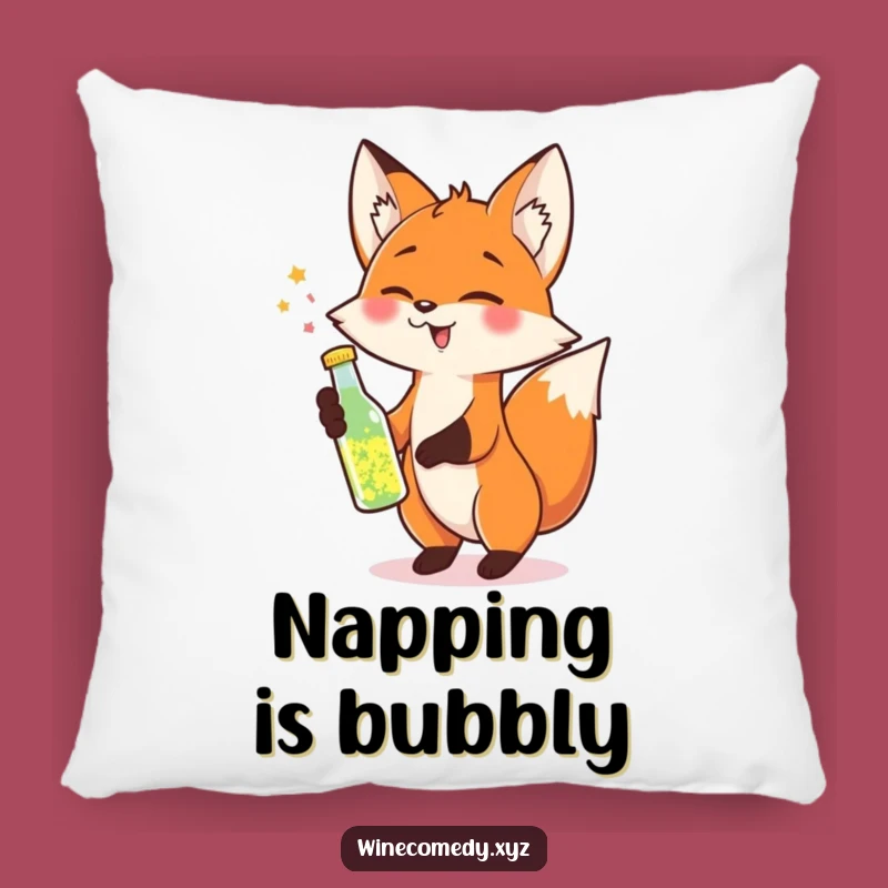 Funny Fox Sparkle Pillow - Cheerful Accent Decor Gift