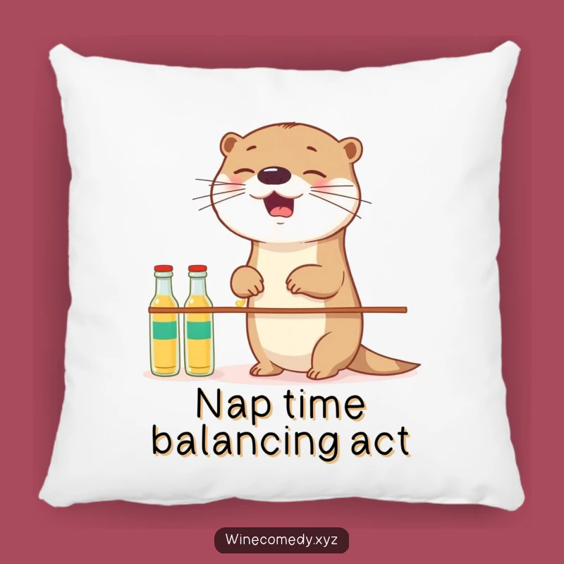 Funny Otter Balancing Accent Pillow - Soft Cushion for Cozy Giggles
