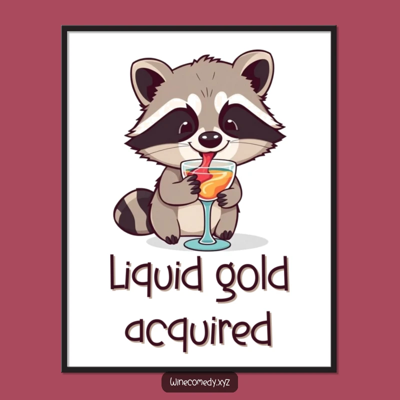 Funny Raccoon Wine Digital Art - Instant Download Art for a Spirited Home Decor