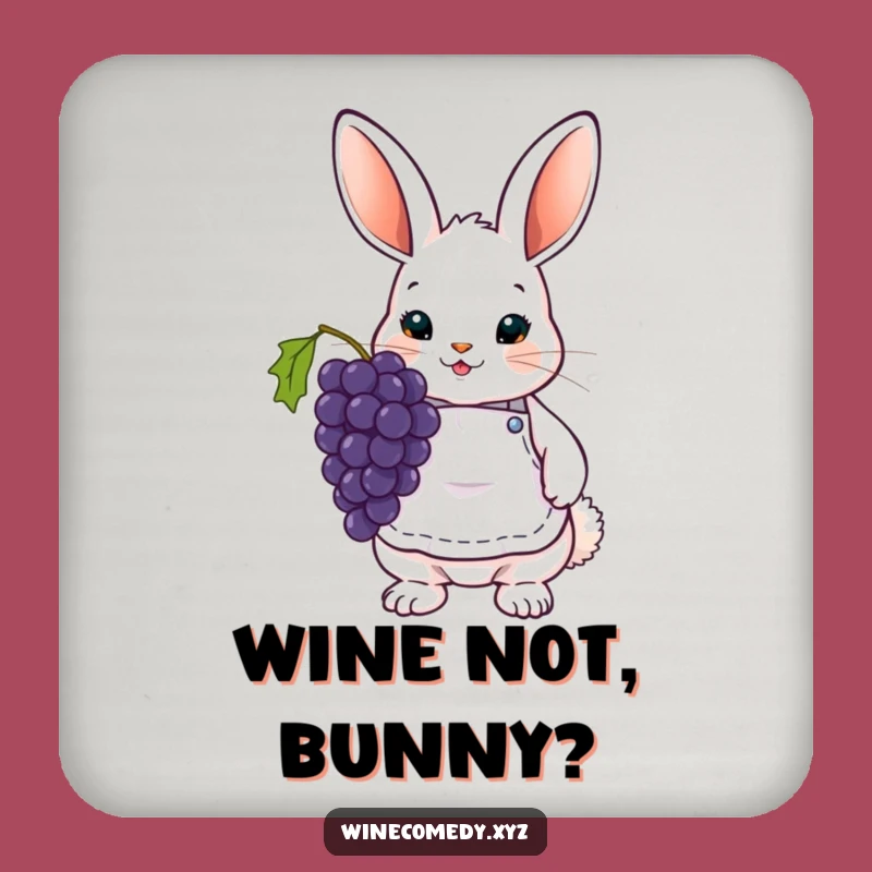 Funny Bunny Wine Coaster Set - Cute Grape Table Protection Gift